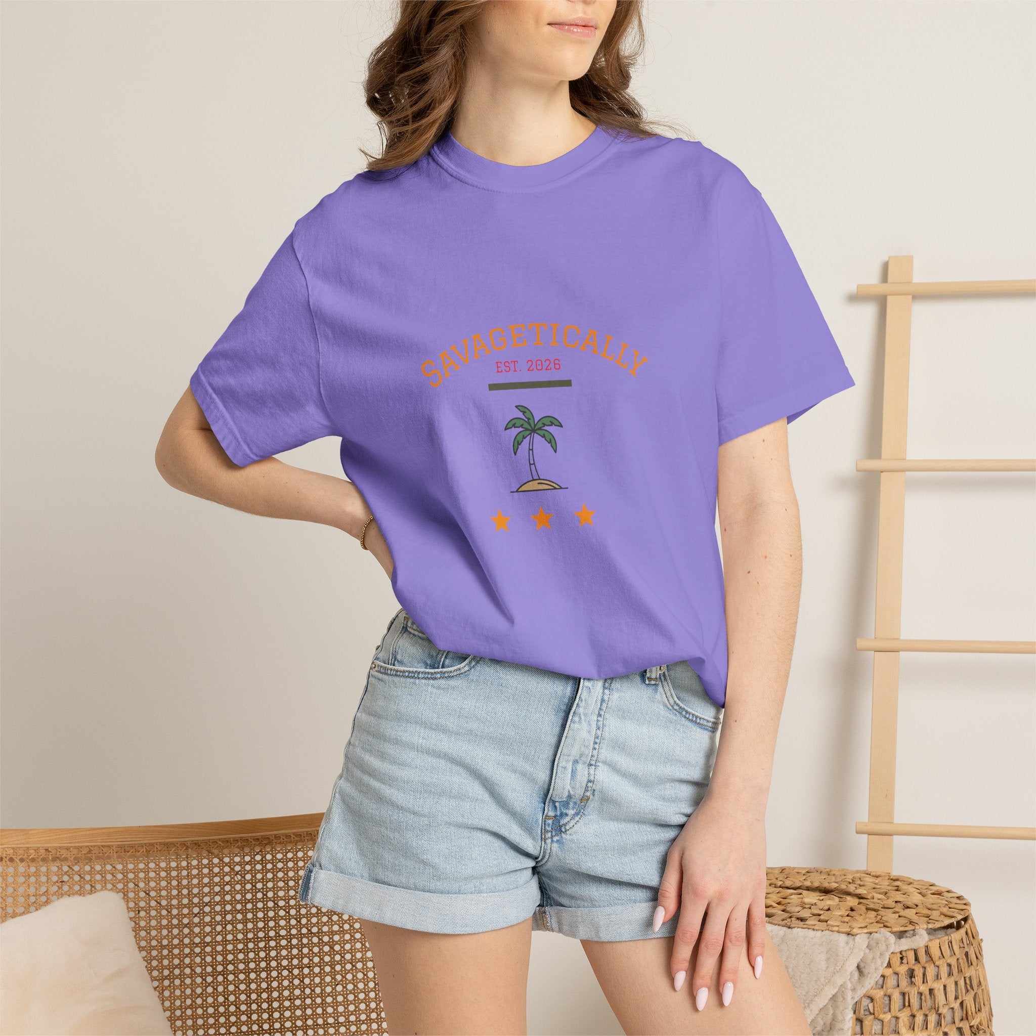 Savagetically Star Graphic T‑Shirt — Minimal Vintage Logo Tee