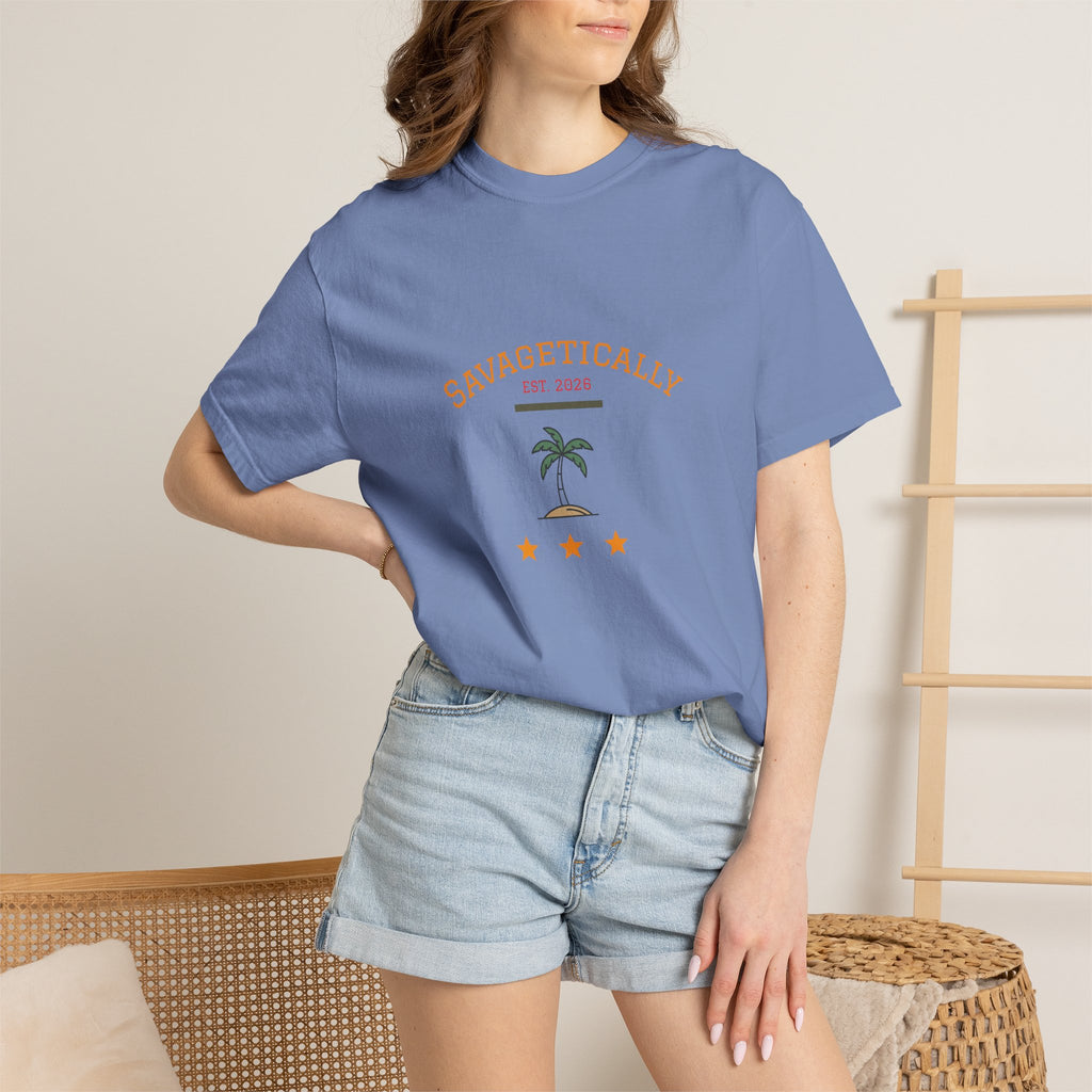 Savagetically Star Graphic T‑Shirt — Minimal Vintage Logo Tee