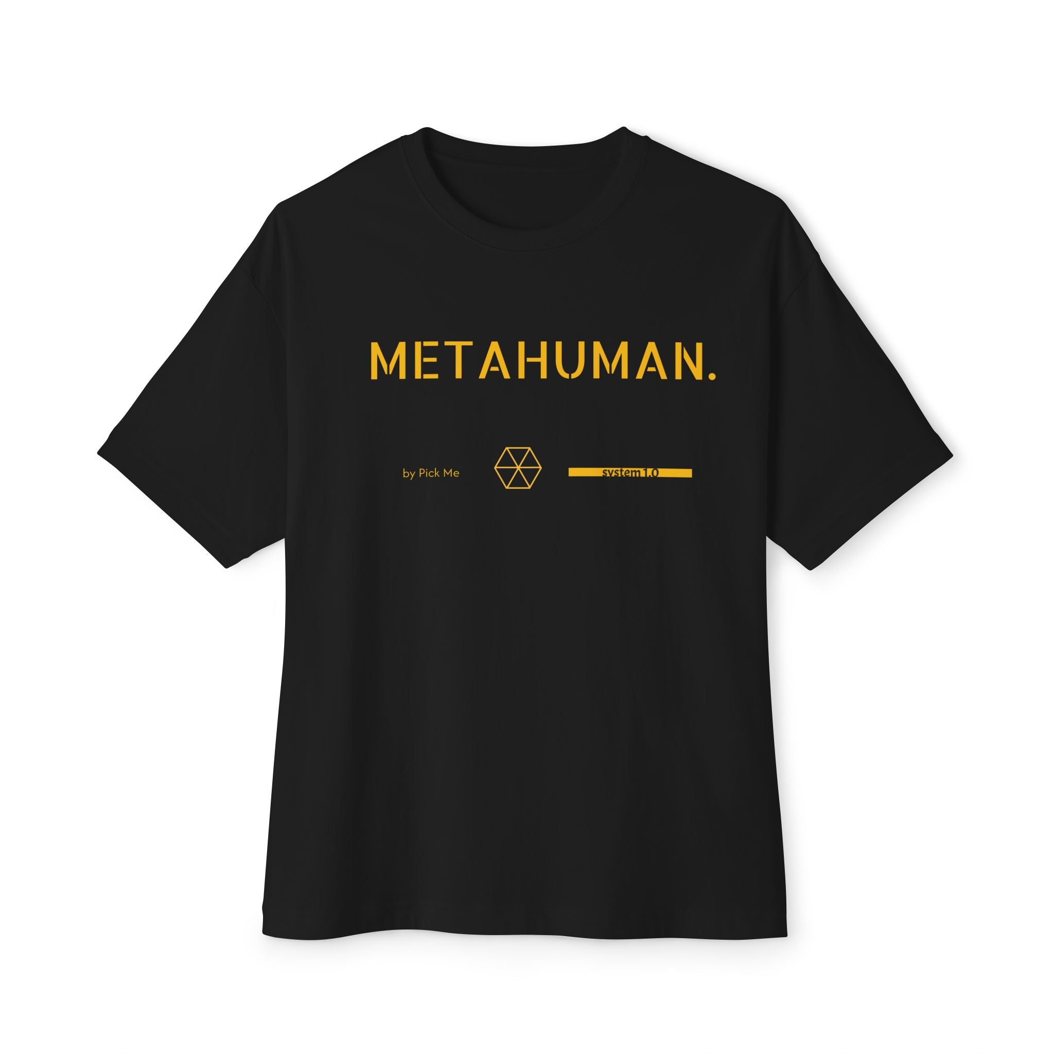 Metahuman Graphic Tee — Oversized Boxy Sci-Fi Streetwear T-Shirt