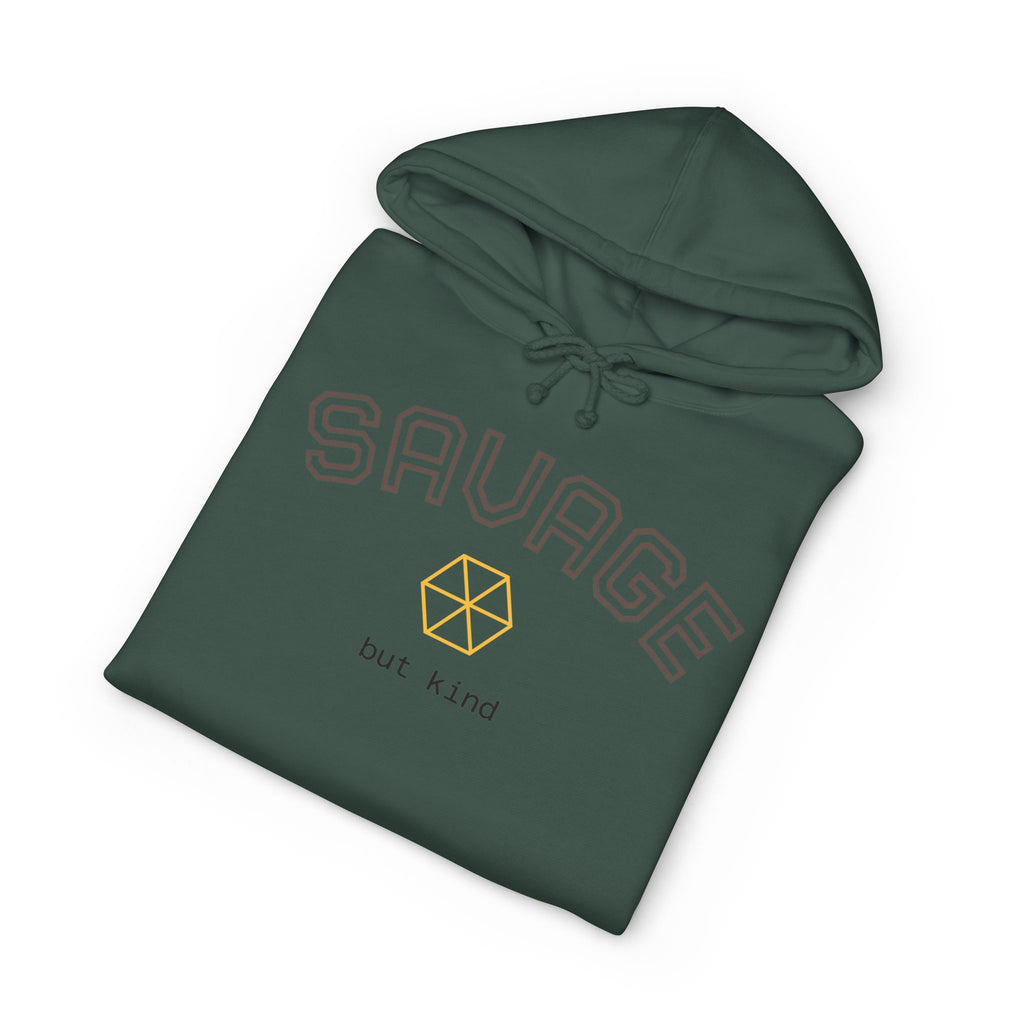Savage But Kind Hoodie — Minimal White Graphic Pullover