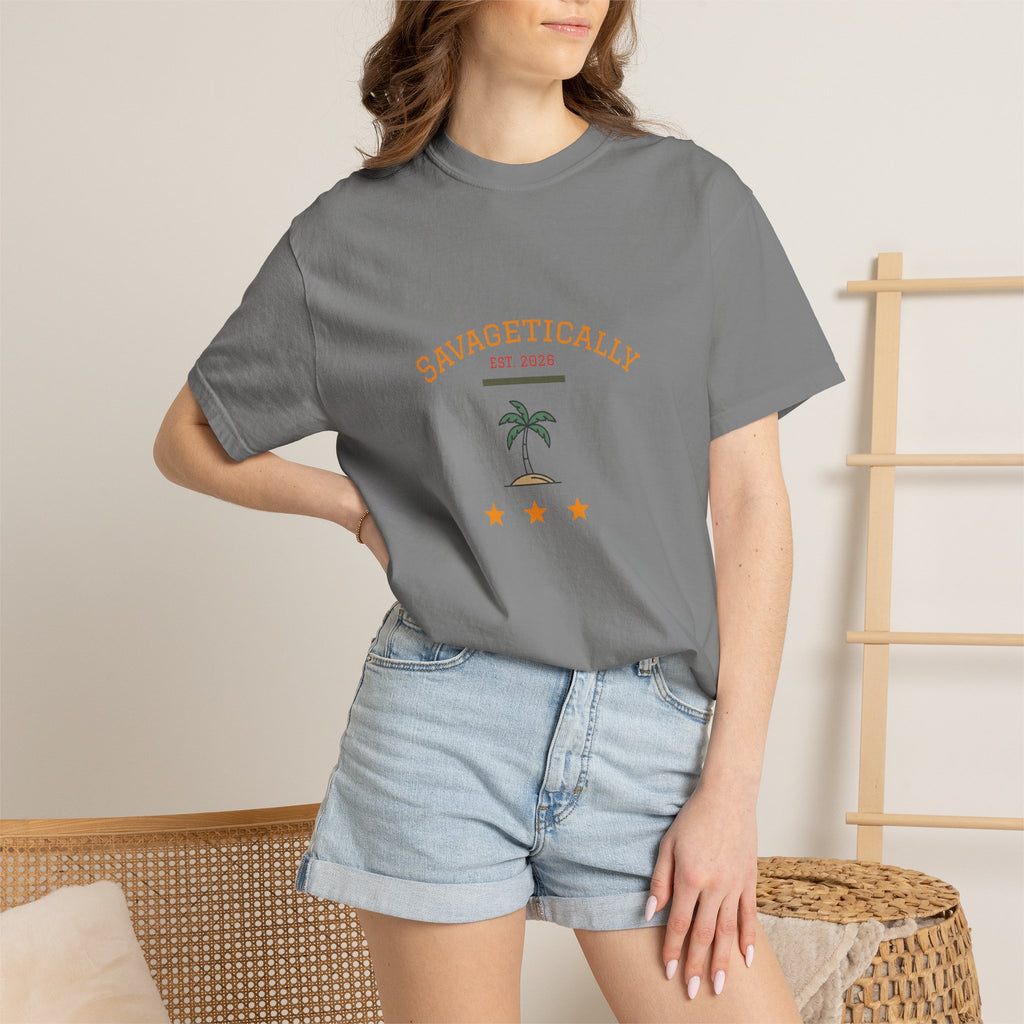 Savagetically Star Graphic T‑Shirt — Minimal Vintage Logo Tee