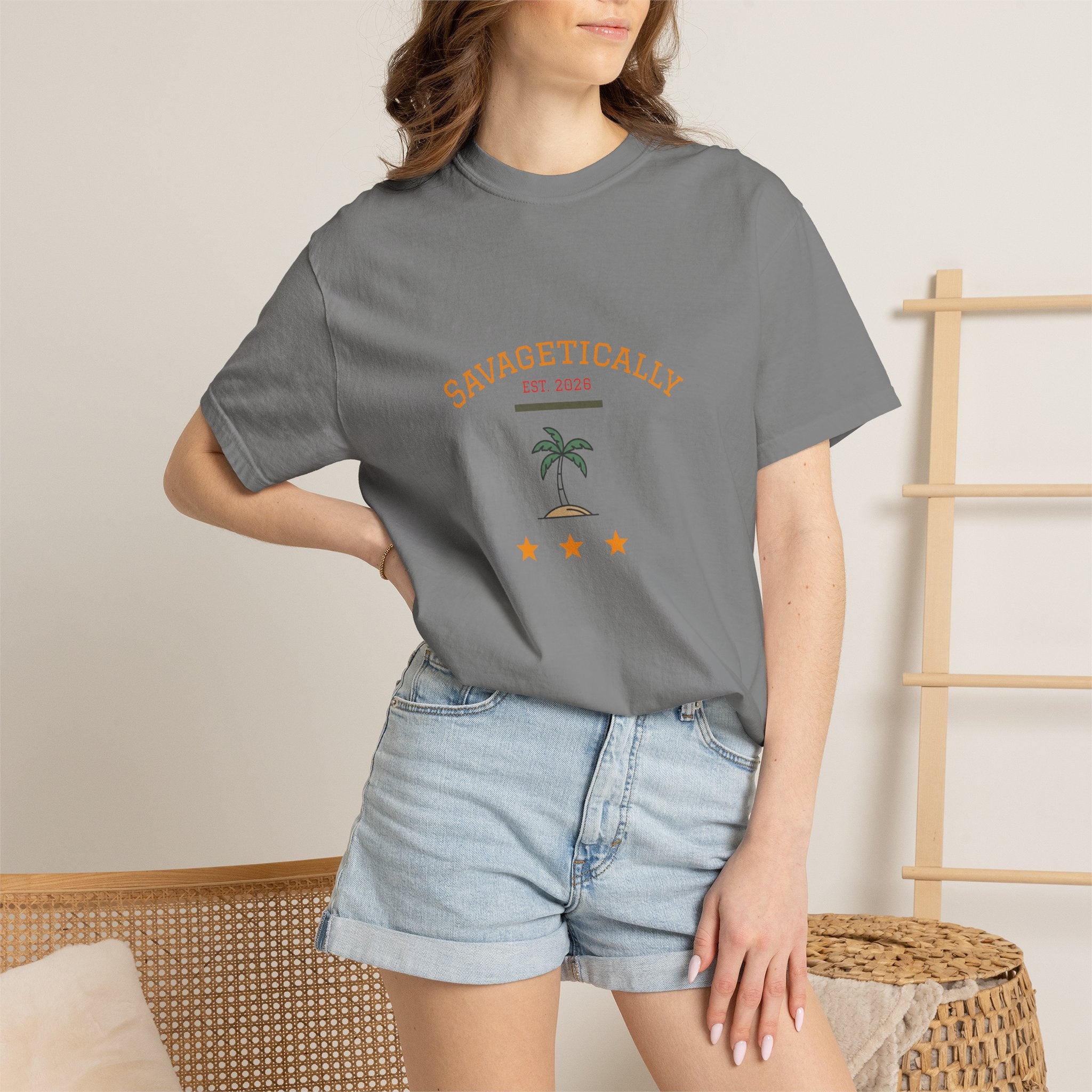 Savagetically Star Graphic T‑Shirt — Minimal Vintage Logo Tee