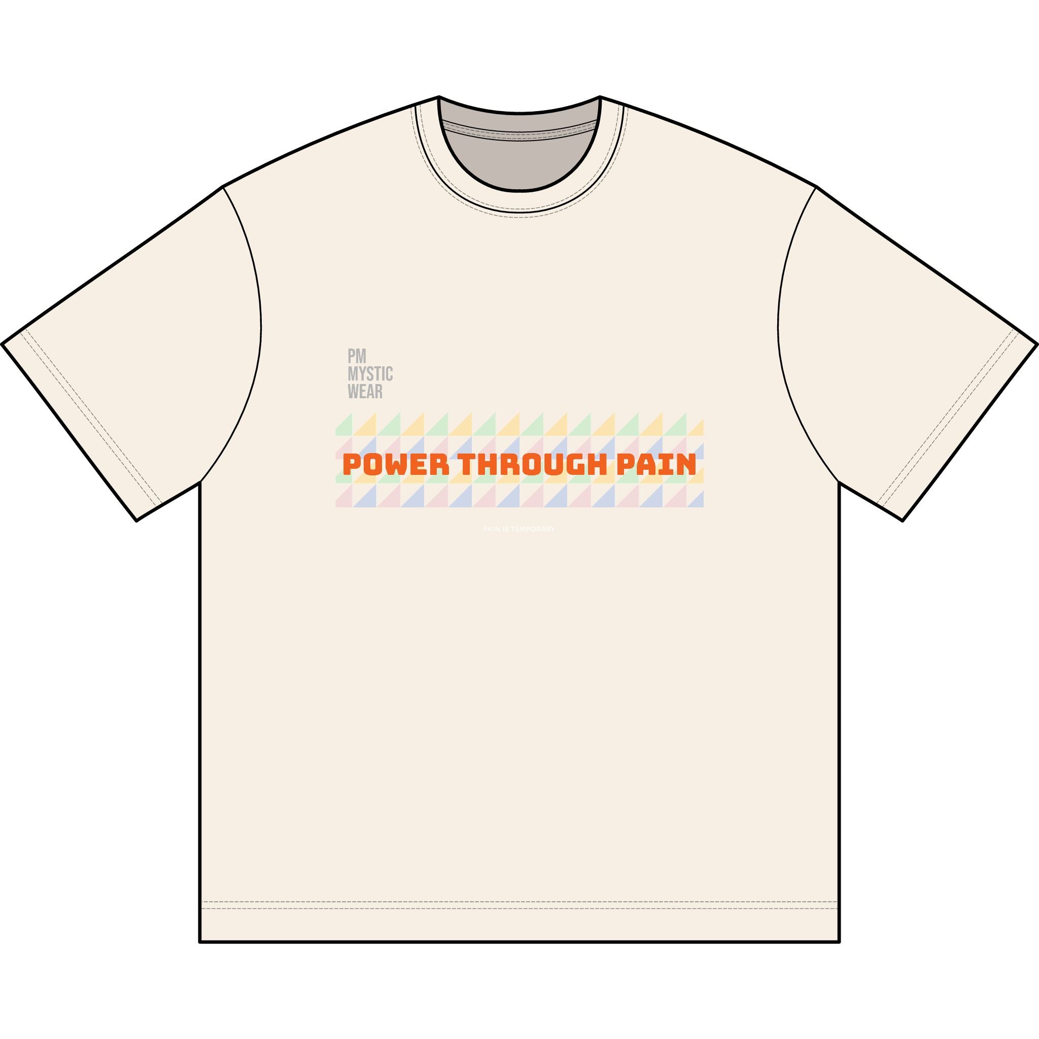 Power Through Pain Box Tee — Motivational Men's Graphic T-Shirt