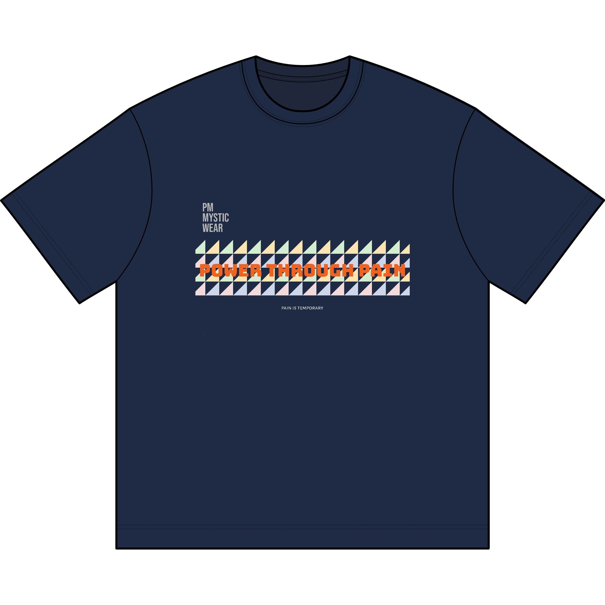 Power Through Pain Box Tee — Motivational Men's Graphic T-Shirt