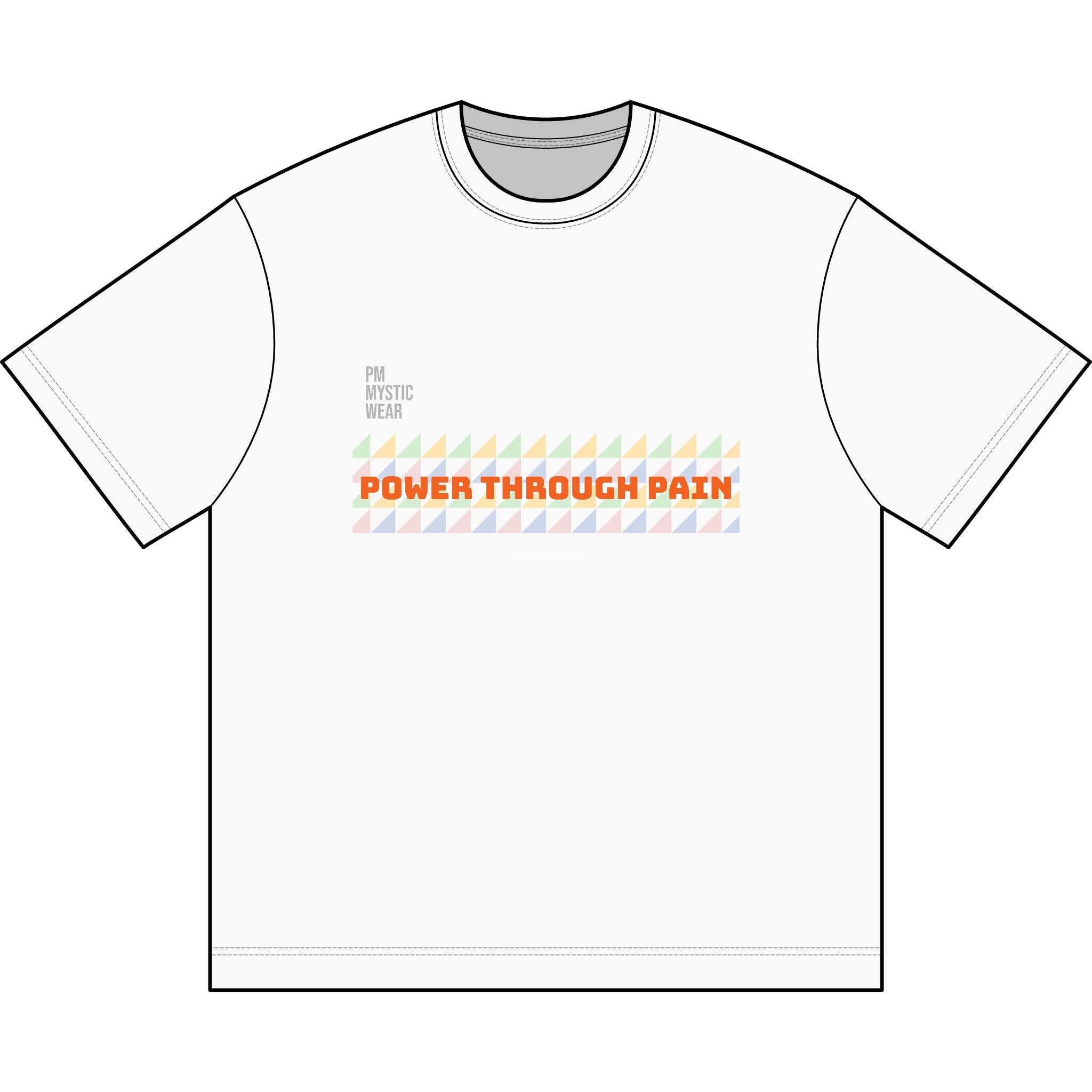 Power Through Pain Box Tee — Motivational Men's Graphic T-Shirt