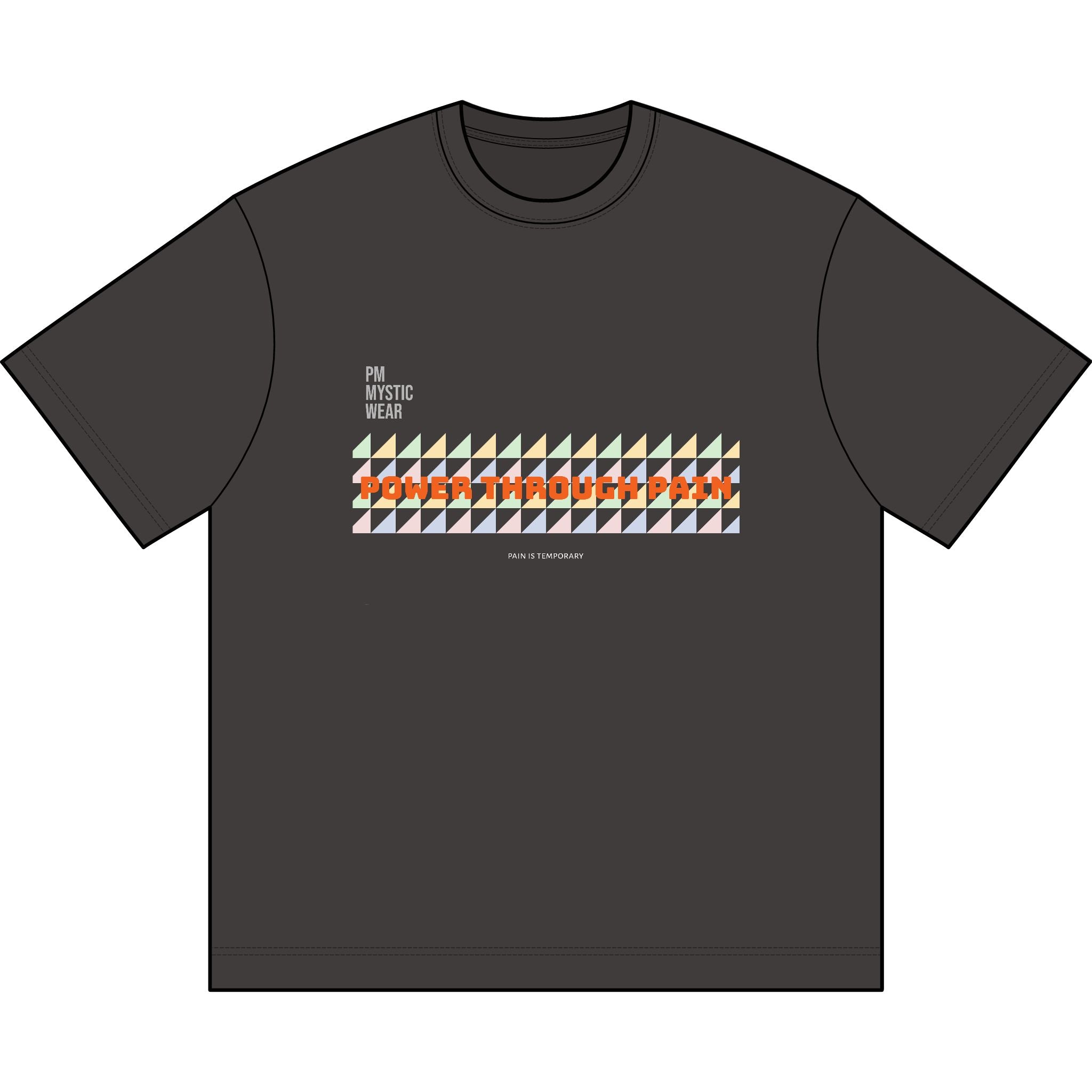 Power Through Pain Box Tee — Motivational Men's Graphic T-Shirt