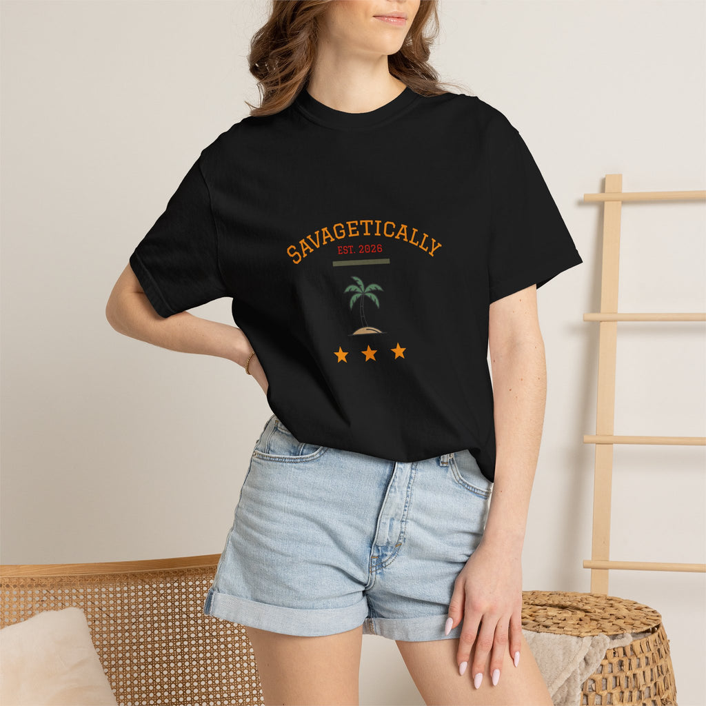 Savagetically Star Graphic T‑Shirt — Minimal Vintage Logo Tee