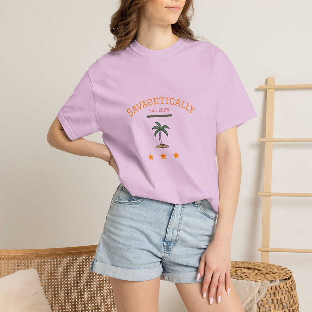 Savagetically Star Graphic T‑Shirt — Minimal Vintage Logo Tee