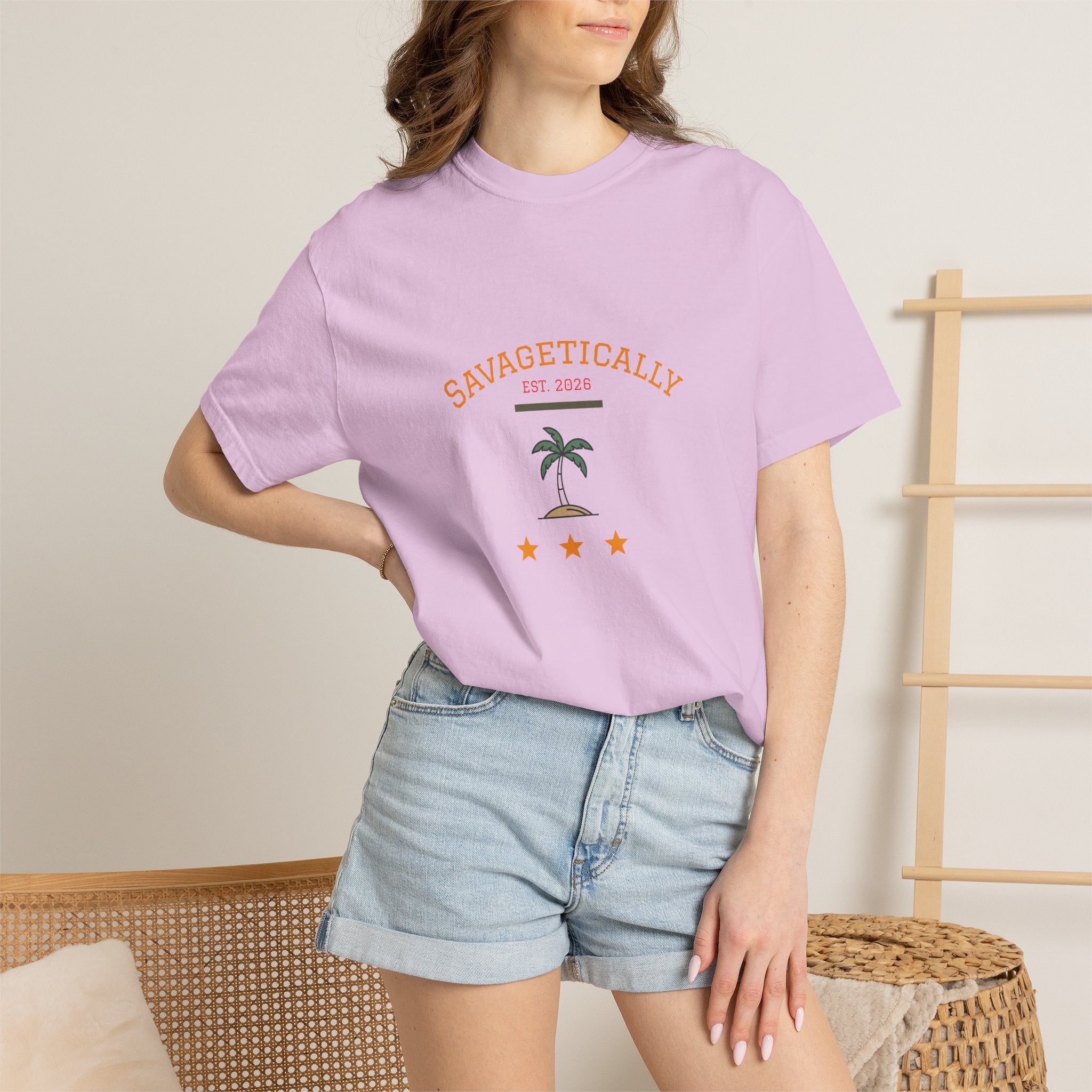 Savagetically Star Graphic T‑Shirt — Minimal Vintage Logo Tee