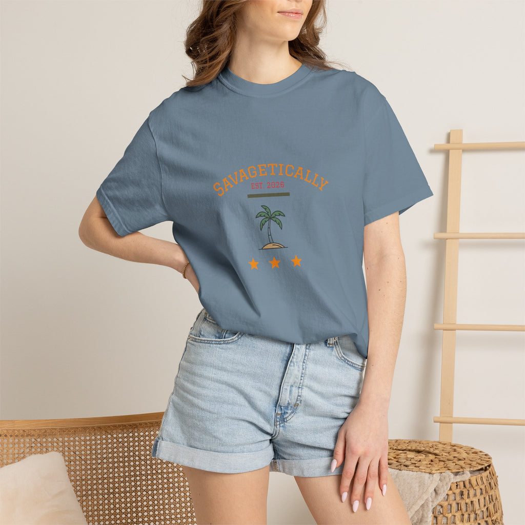 Savagetically Star Graphic T‑Shirt — Minimal Vintage Logo Tee