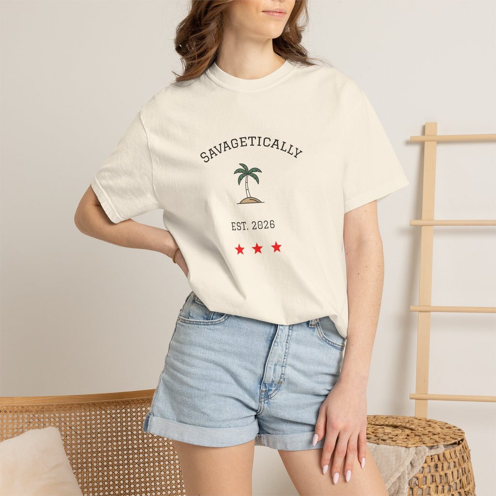 Savagetically Star Graphic T-Shirt | Minimal Vintage Logo Tee
