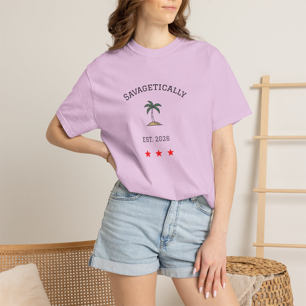 Savagetically Star Graphic T-Shirt | Minimal Vintage Logo Tee
