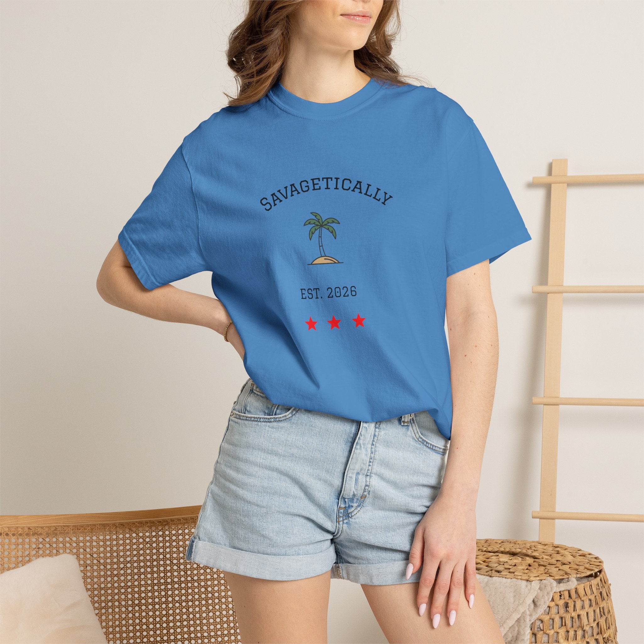 Savagetically Star Graphic T-Shirt | Minimal Vintage Logo Tee