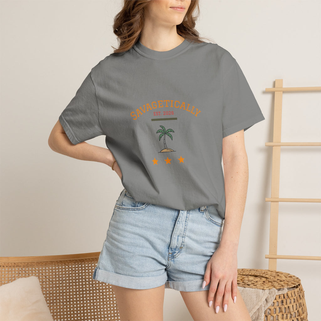 Savagetically Star Graphic T‑Shirt — Minimal Vintage Logo Tee