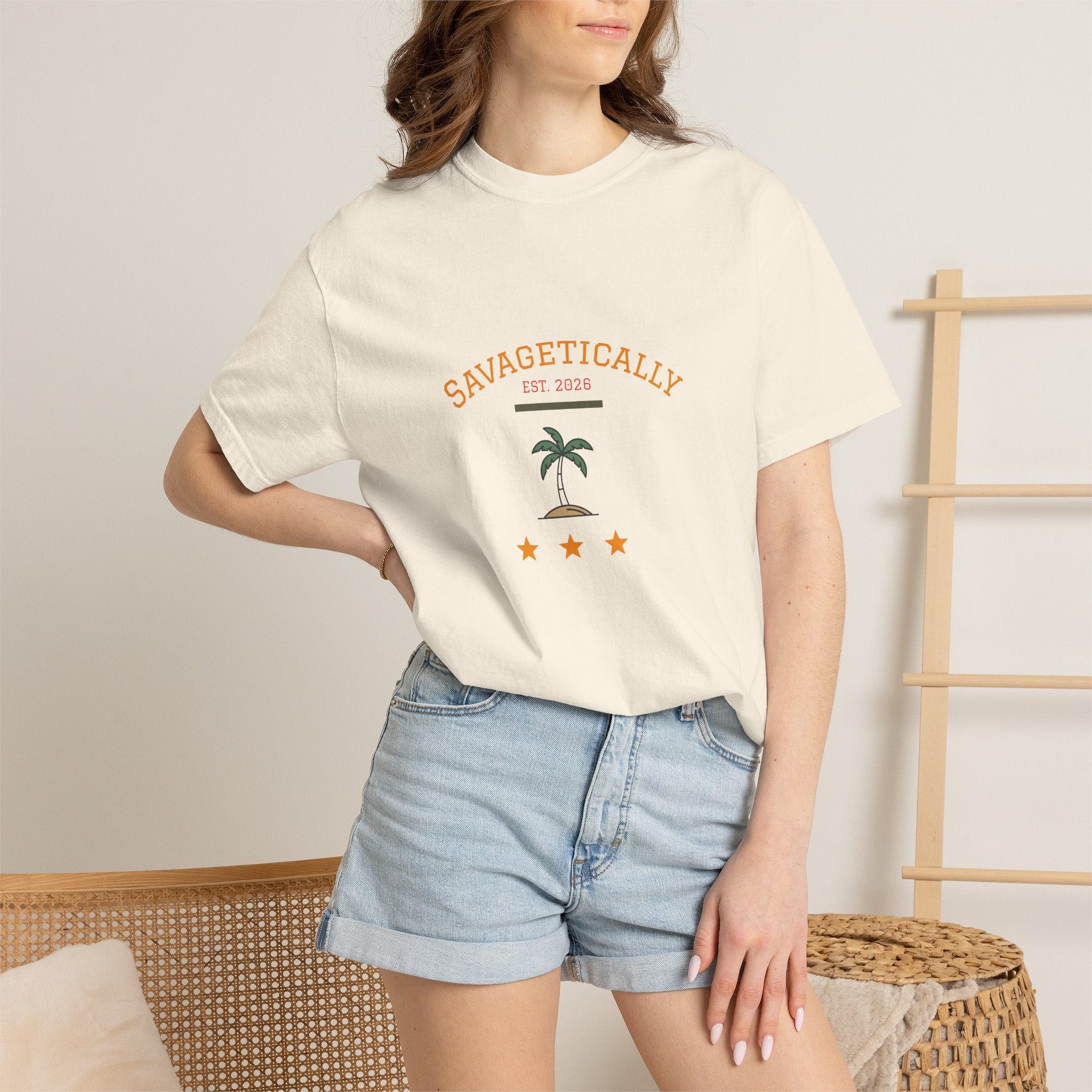 Savagetically Star Graphic T‑Shirt — Minimal Vintage Logo Tee