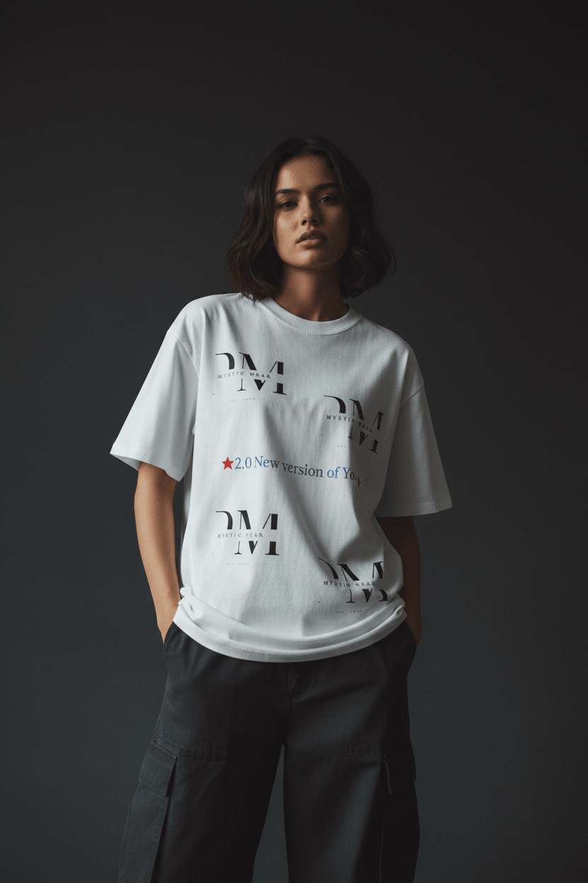 Upgraded Mindset minimal logo scatter graphic tee — Pick Me Mystic Wear