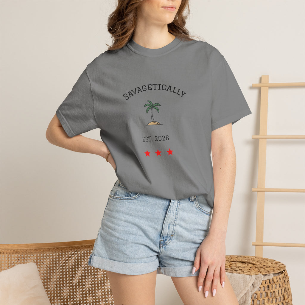 Savagetically Star Graphic T-Shirt | Minimal Vintage Logo Tee