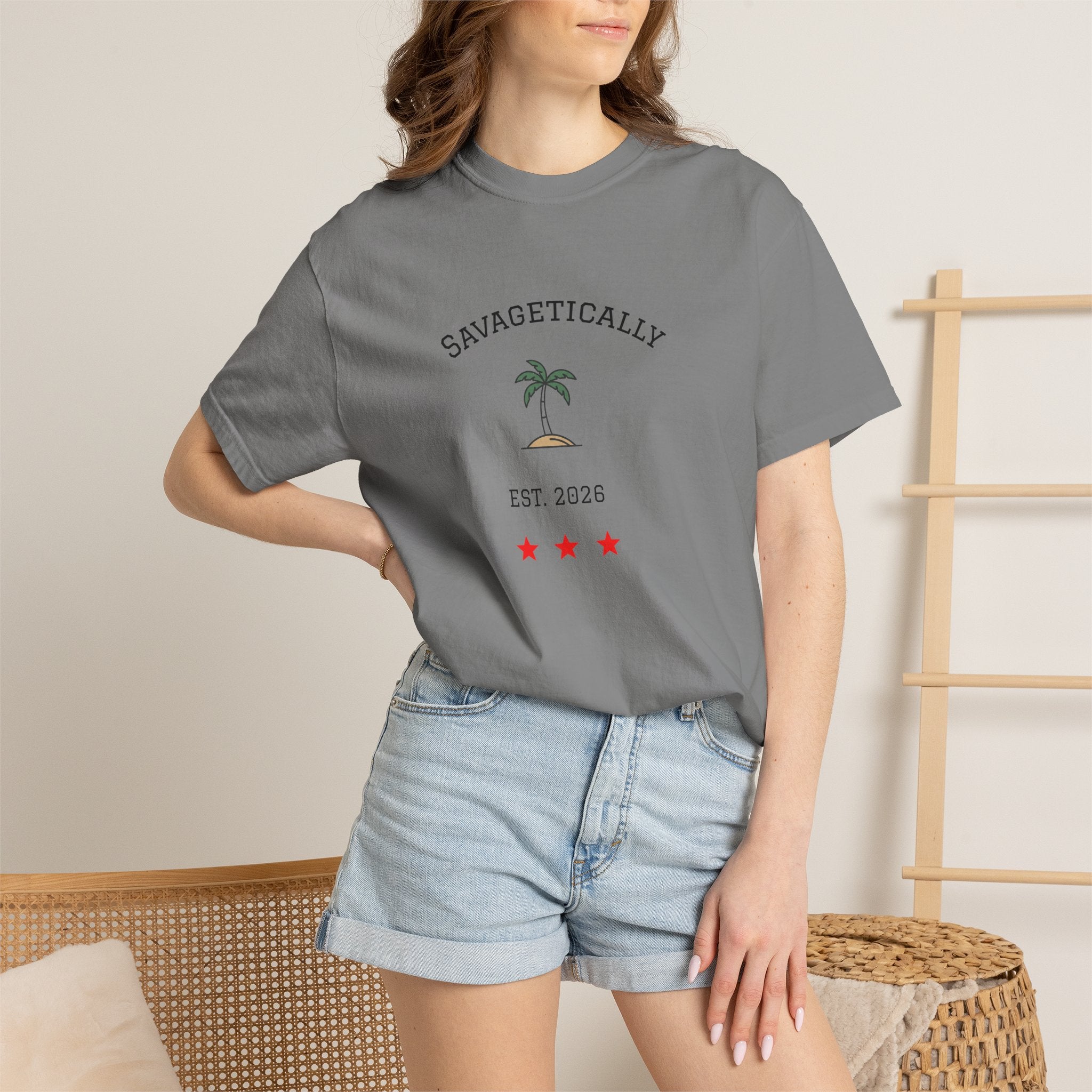 Savagetically Star Graphic T-Shirt | Minimal Vintage Logo Tee