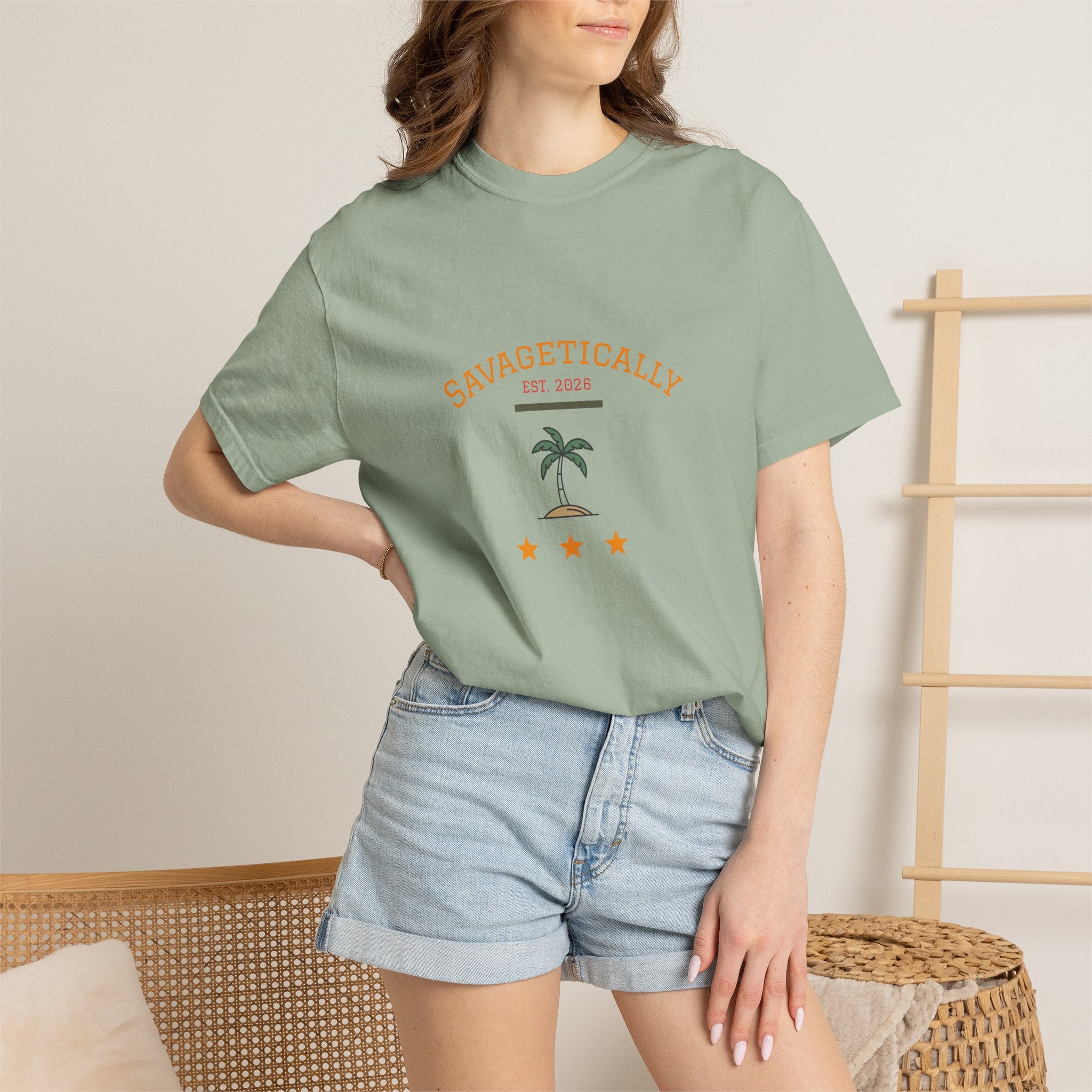 Savagetically Star Graphic T‑Shirt — Minimal Vintage Logo Tee