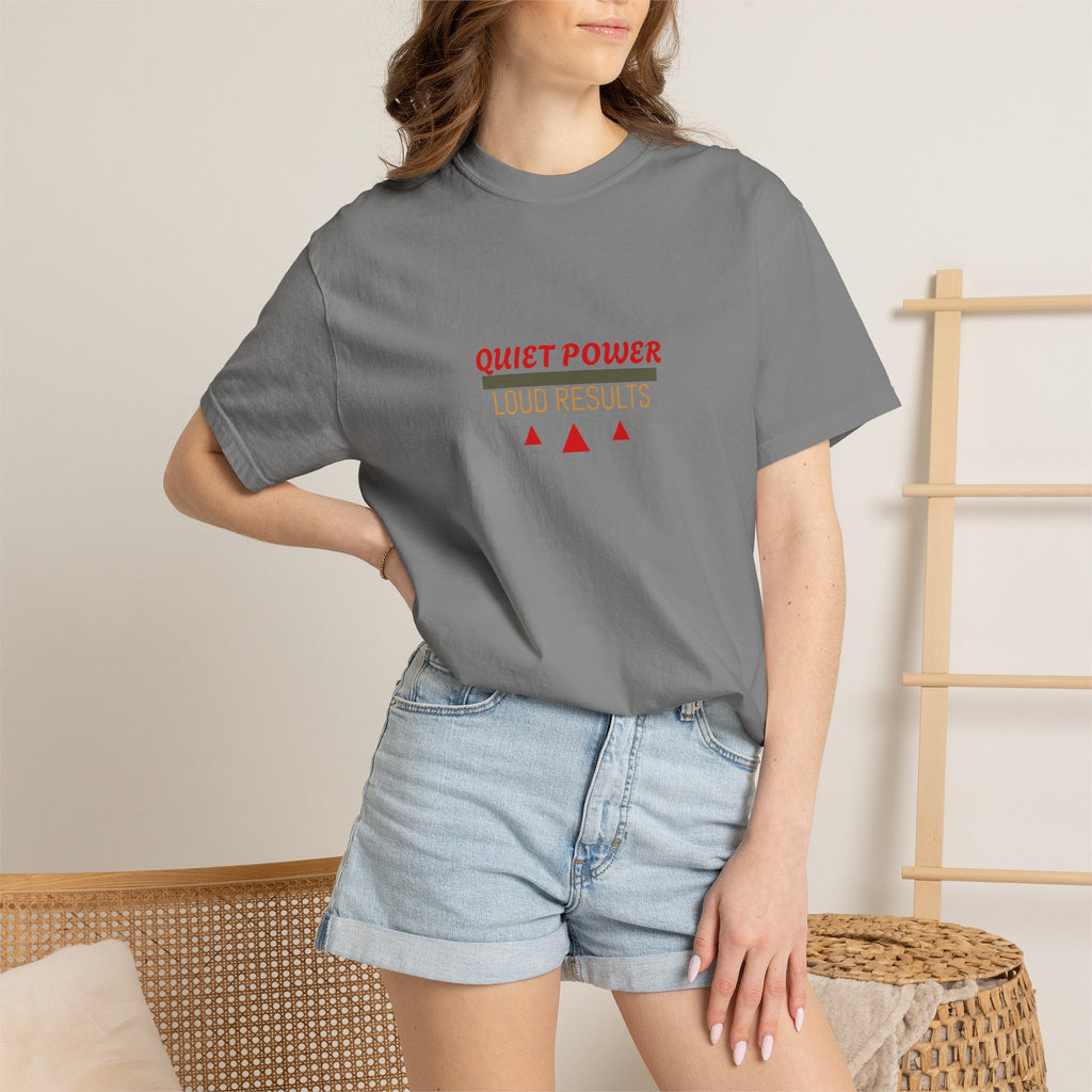 Quiet Power Tee — Heavyweight Garment-Dyed Graphic T-Shirt