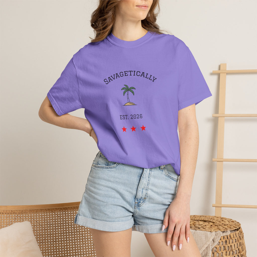 Savagetically Star Graphic T-Shirt | Minimal Vintage Logo Tee