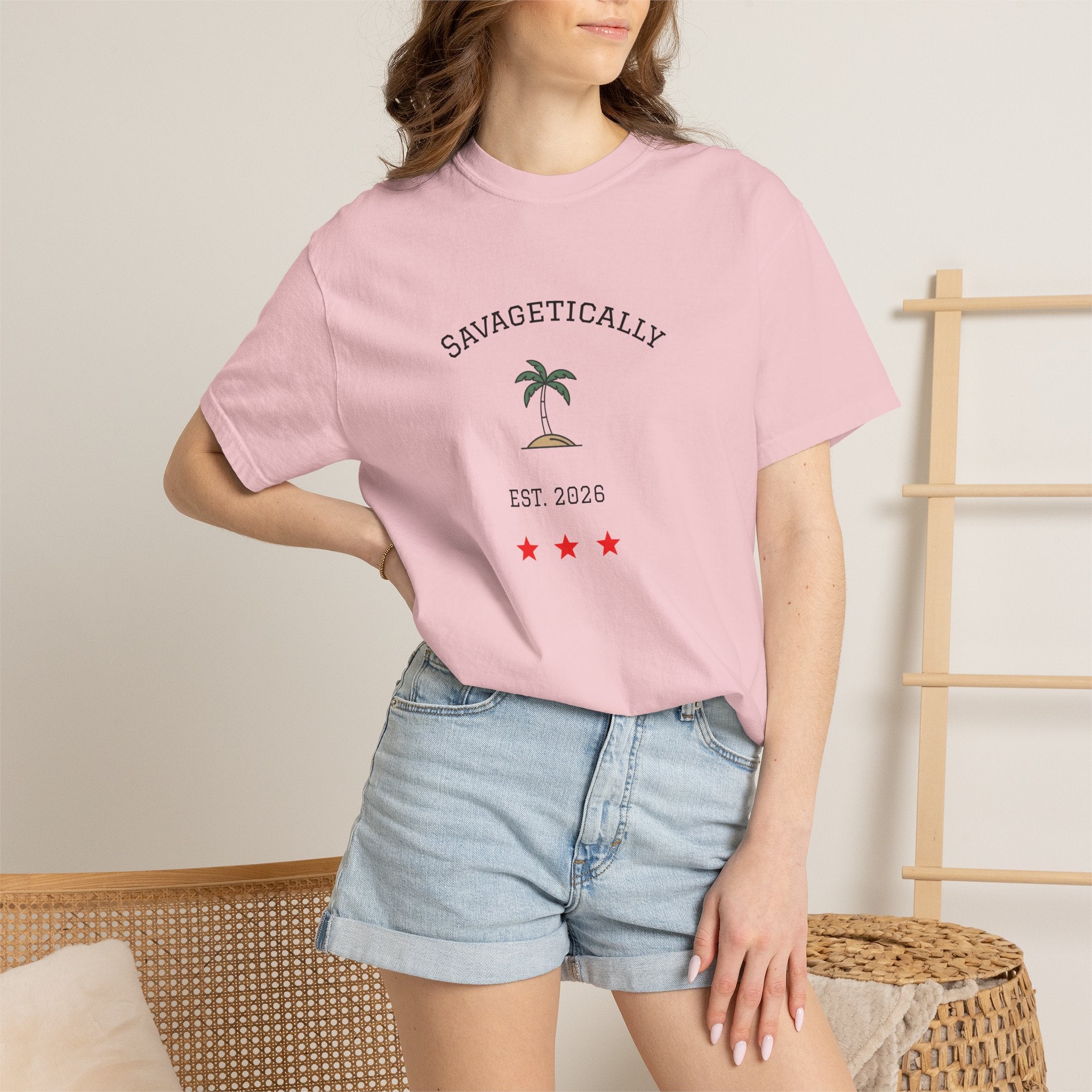 Savagetically Star Graphic T-Shirt | Minimal Vintage Logo Tee
