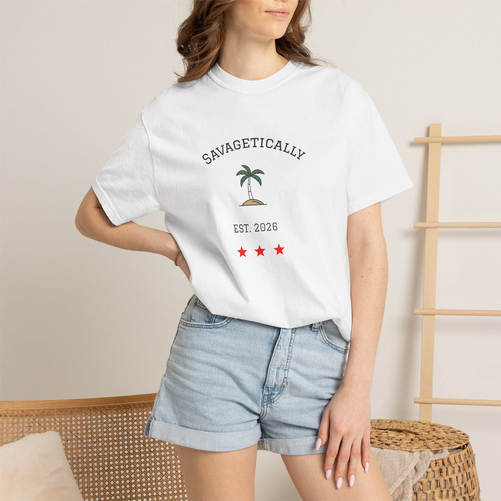 Savagetically Star Graphic T-Shirt | Minimal Vintage Logo Tee