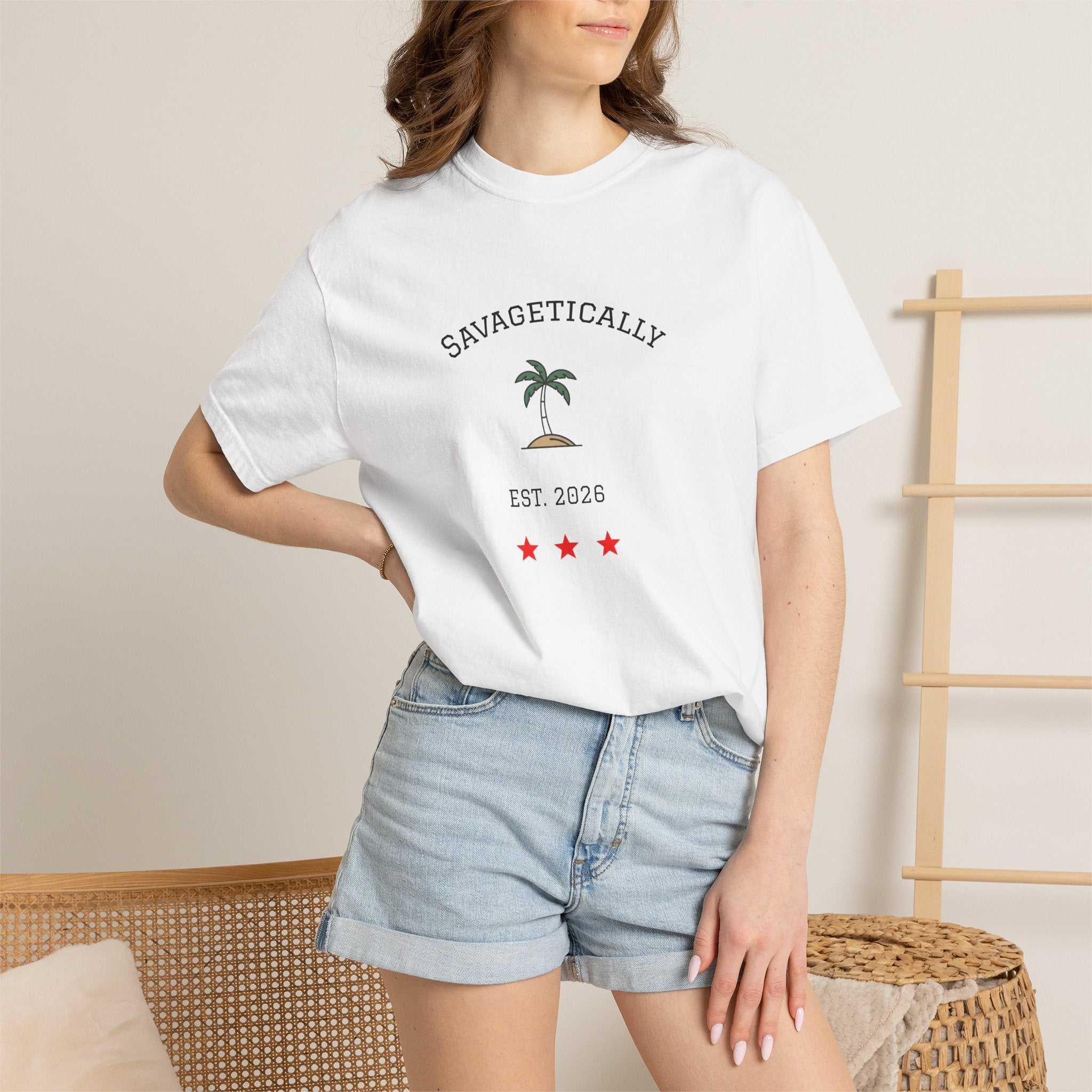 Savagetically Star Graphic T-Shirt | Minimal Vintage Logo Tee