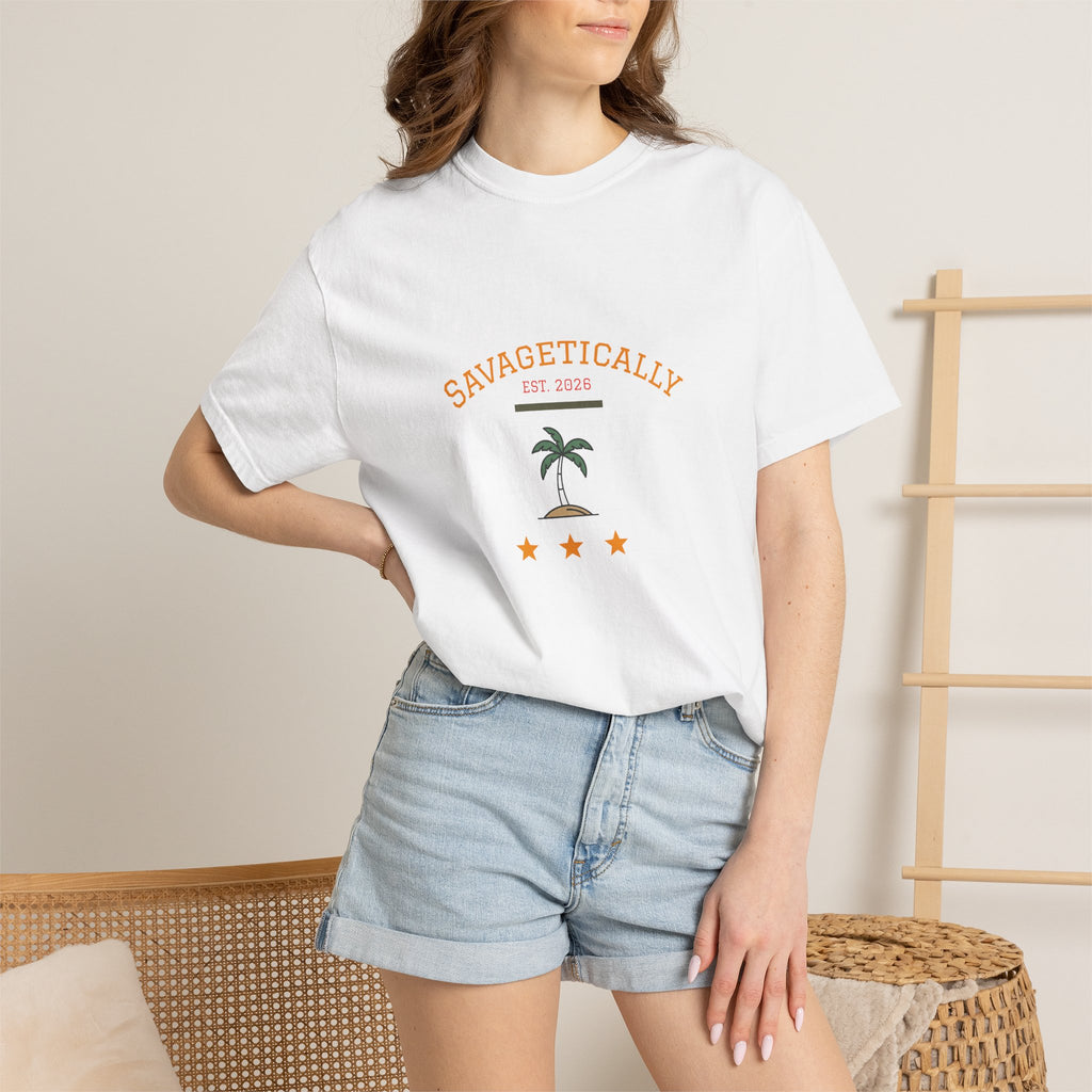 Savagetically Star Graphic T‑Shirt — Minimal Vintage Logo Tee