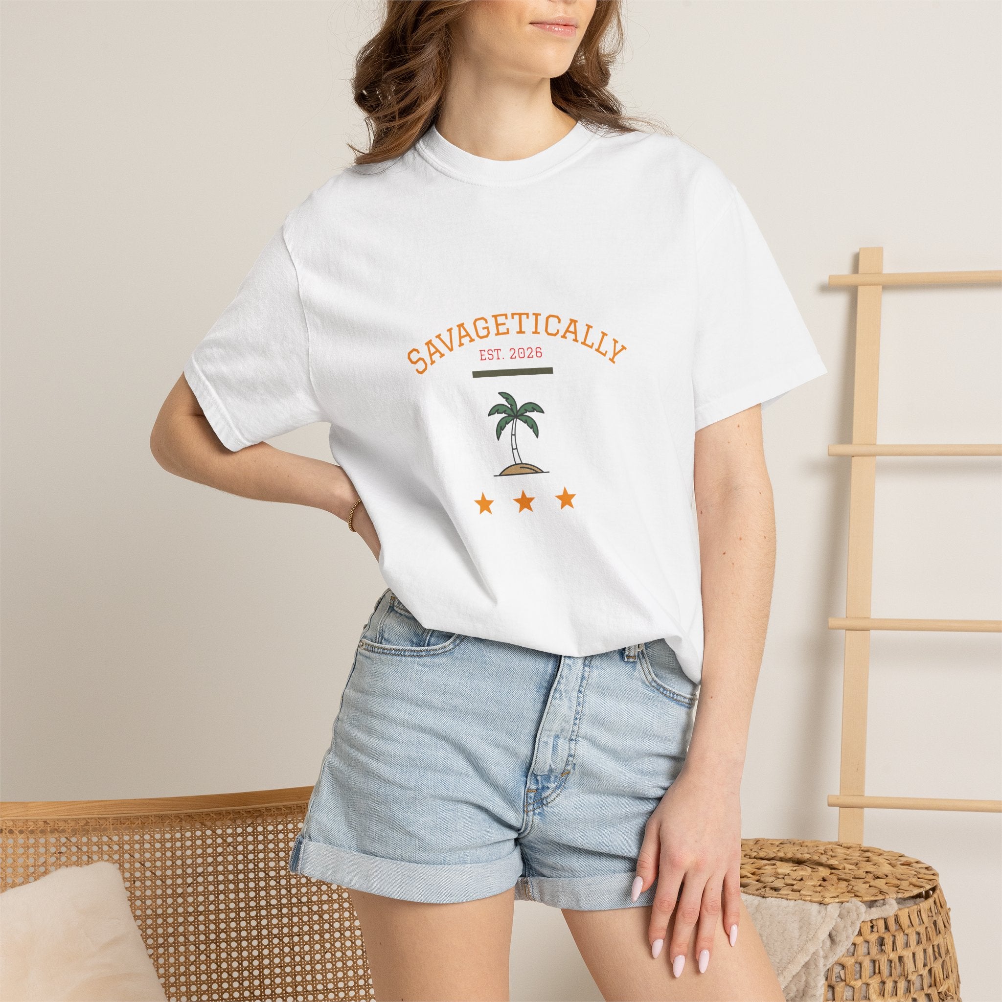 Savagetically Star Graphic T‑Shirt — Minimal Vintage Logo Tee