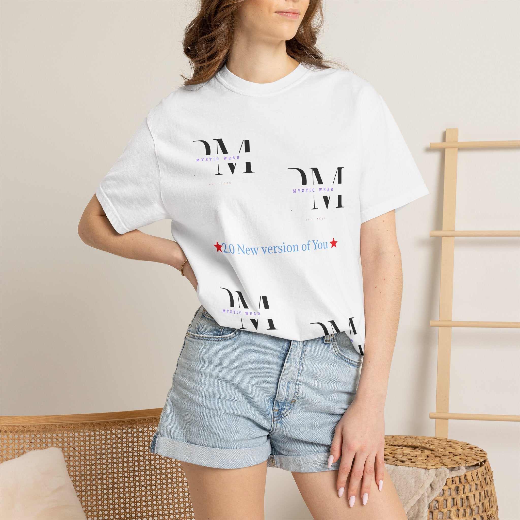 2.0 Graphic Tee | 'Upgraded Mindset' Minimal Logo Scatter Print