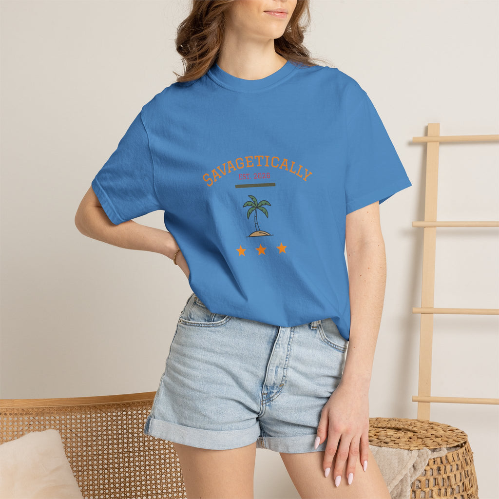 Savagetically Star Graphic T‑Shirt — Minimal Vintage Logo Tee