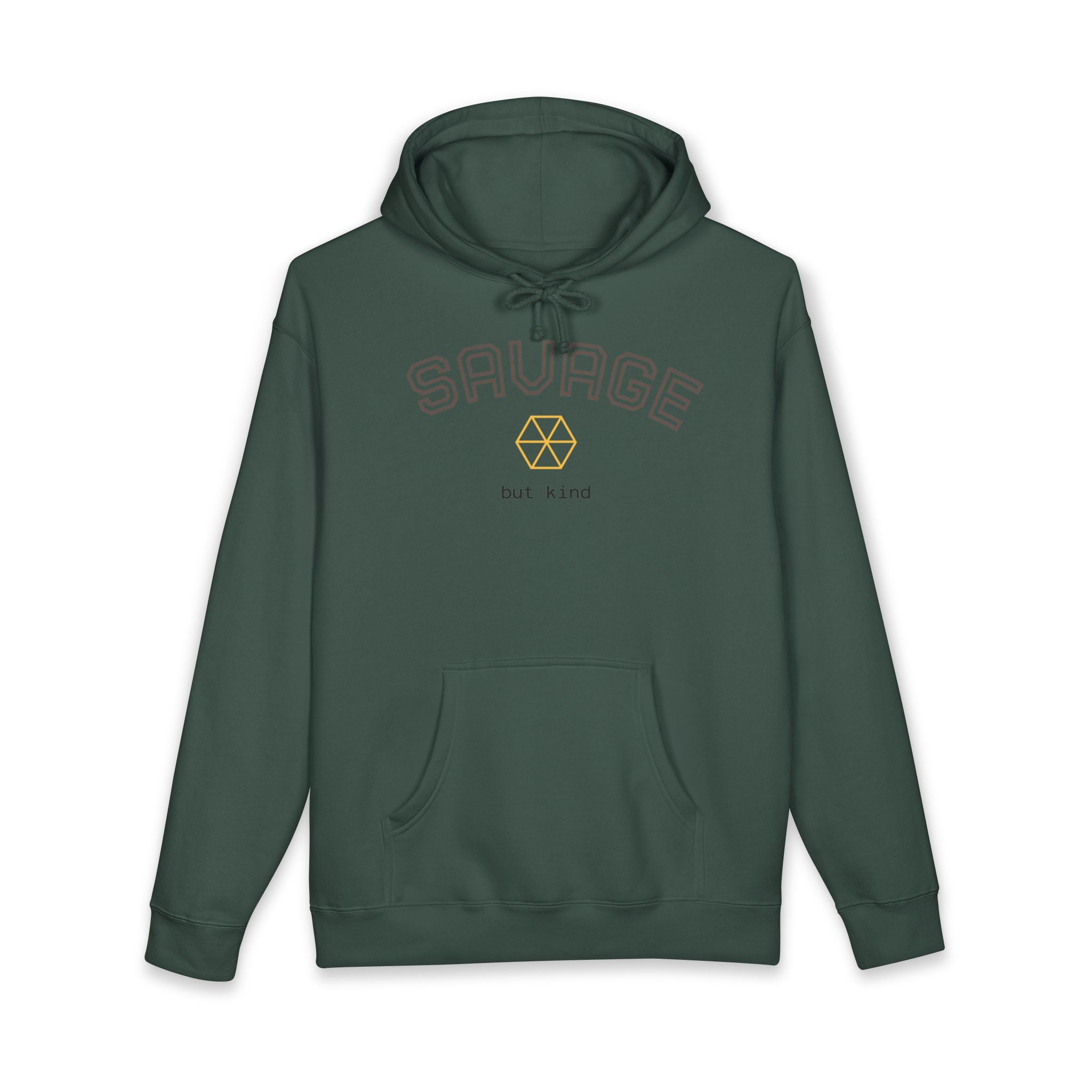 Savage But Kind Hoodie — Minimal White Graphic Pullover