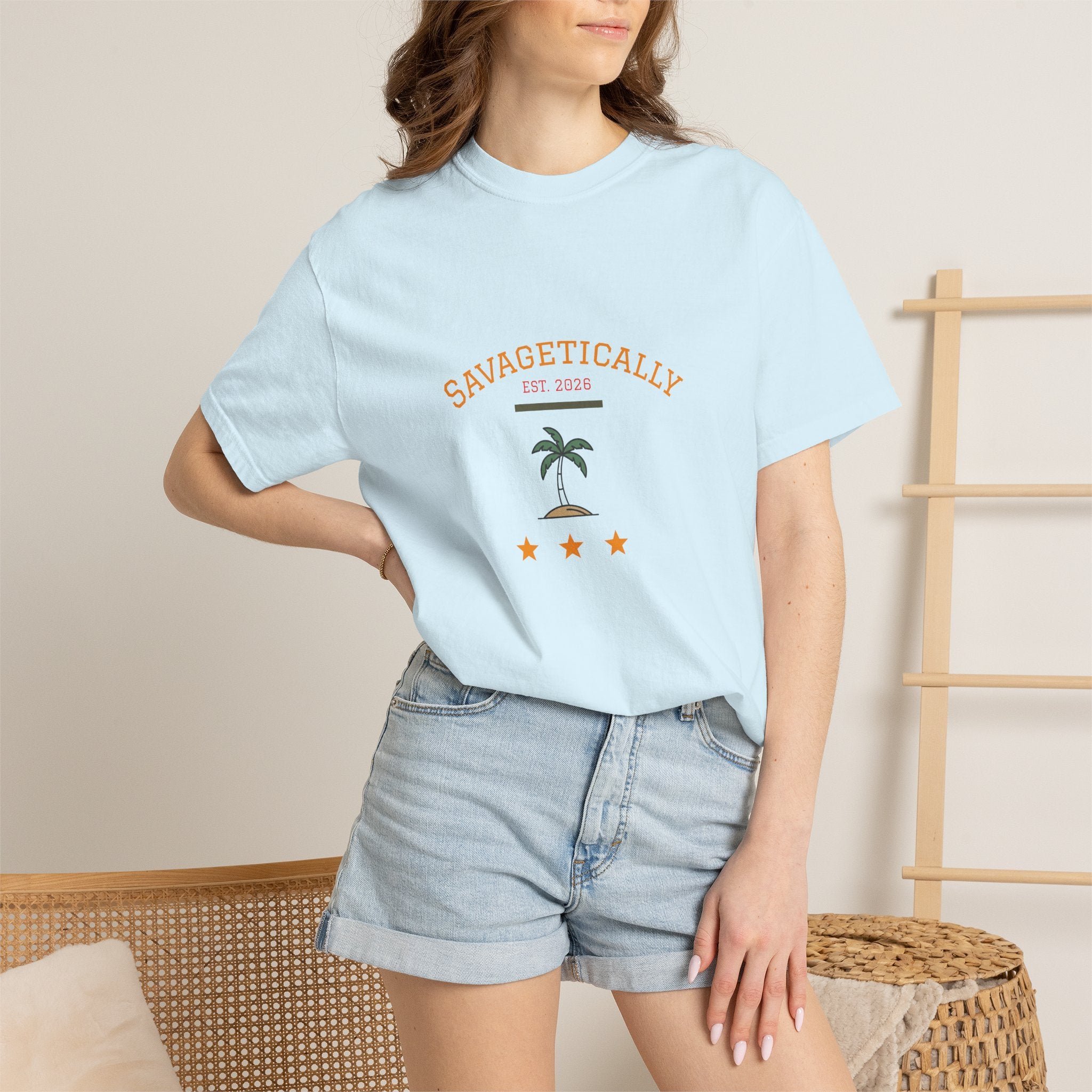 Savagetically Star Graphic T‑Shirt — Minimal Vintage Logo Tee