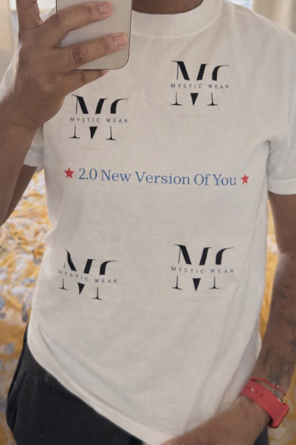 2.0 Graphic Tee | 'Upgraded Mindset' Minimal Logo Scatter Print