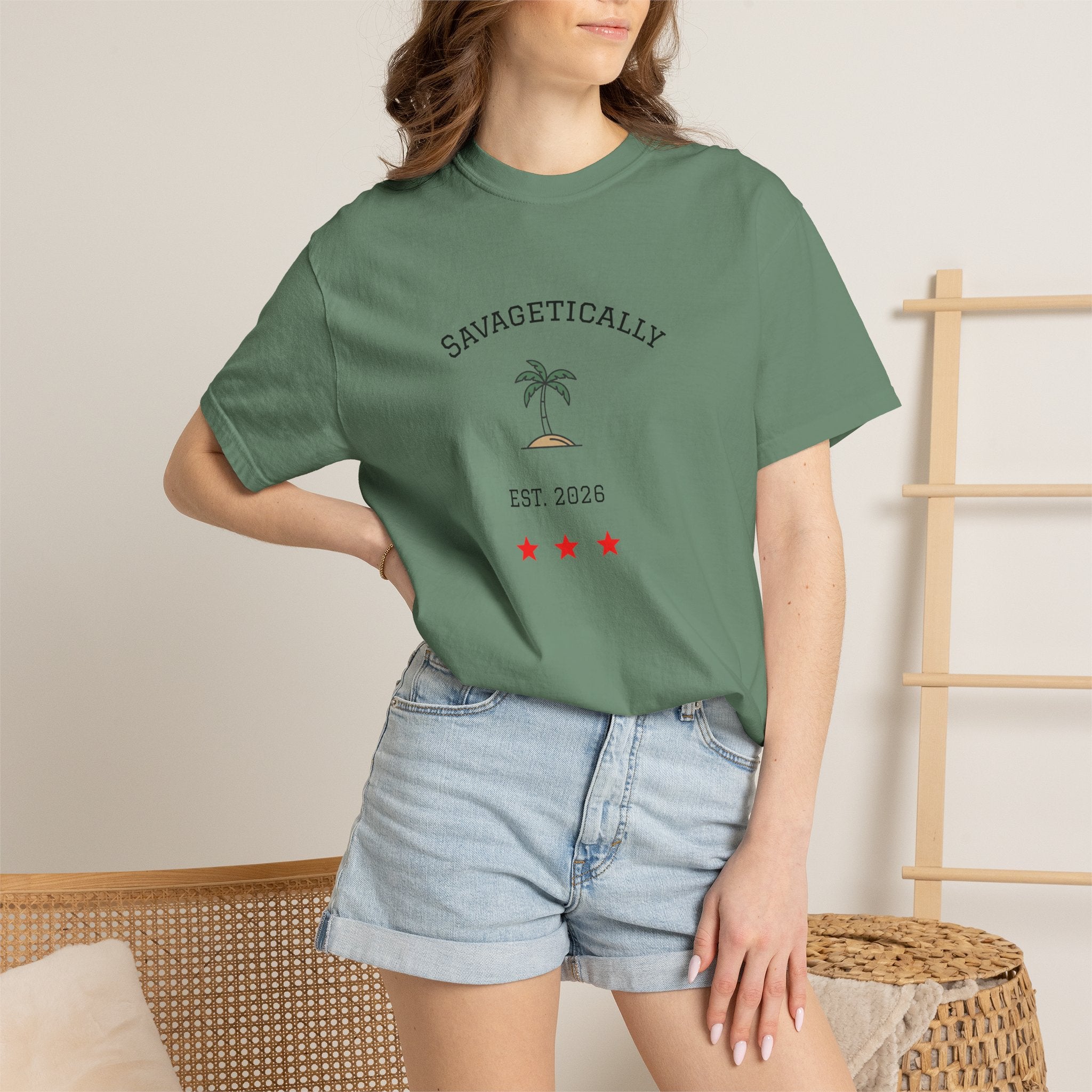 Savagetically Star Graphic T-Shirt | Minimal Vintage Logo Tee
