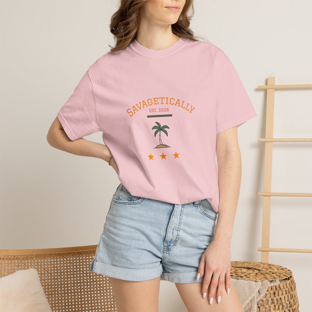 Savagetically Star Graphic T‑Shirt — Minimal Vintage Logo Tee