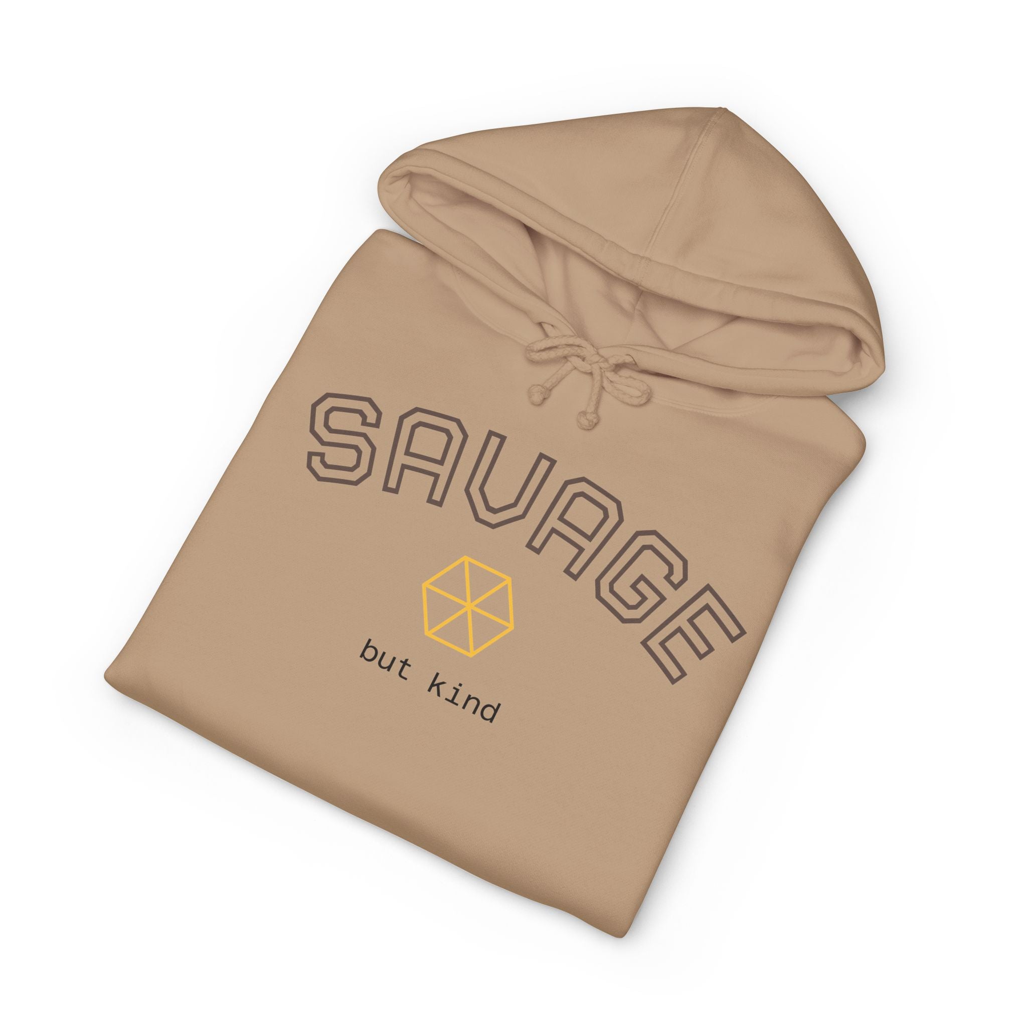 Savage But Kind Hoodie — Minimal White Graphic Pullover