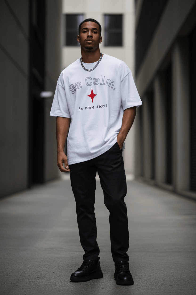 Be Calm Tee — "Be Calm. is more sexy!" Minimal Graphic T-Shirt - Pick Me Mystic Wear Be Calm Tee — "Be Calm. is more sexy!" Minimal Graphic T-ShirtT-ShirtPrintifyPick Me Mystic Wear 26097856709814650024Be Calm White Tee LifestyleSSolid Black