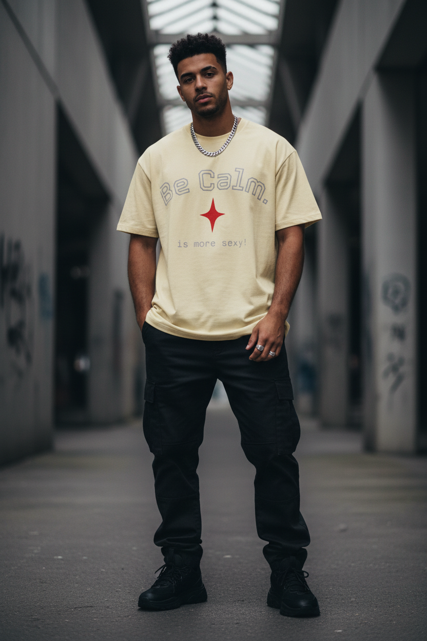 Be Calm Yellow Tee Lifestyle