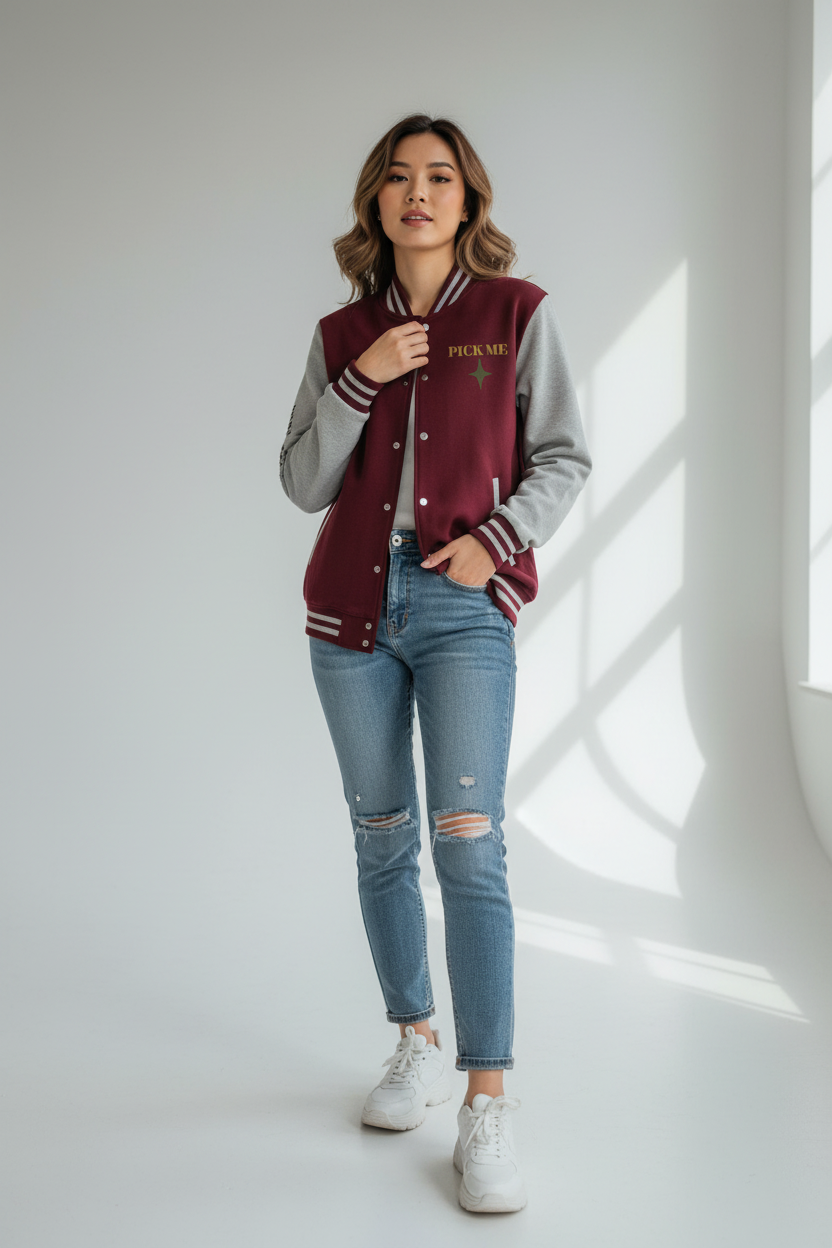 Burgundy Grey - On Model