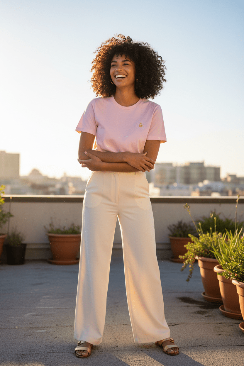 Creator Tee 2.0 — 'Build Your Legacy' Organic Cotton Graphic Tee - Pick Me Mystic WearCreator Tee 2.0 — 'Build Your Legacy' Organic Cotton Graphic TeeT-SHIRTPick Me Mystic WearPick Me Mystic Wear2822383_11870Cotton Pink - Mixed-race Woman RooftopMBlack