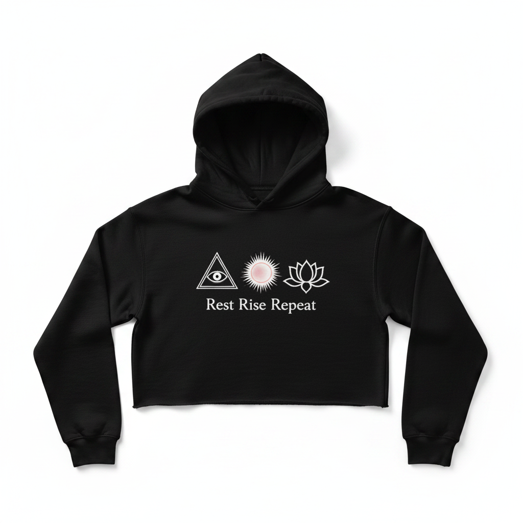 Crop hoodie flat lay