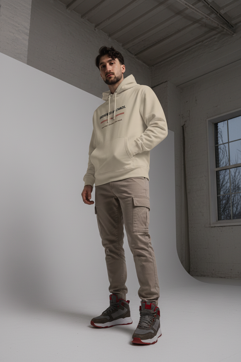 Designed by Chaos – Desert Dust Hoodie Mockup