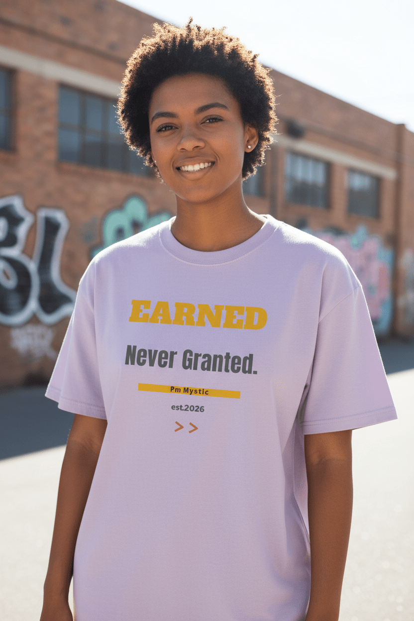Earned Never Granted graphic tee in lavender – Pick Me Mystic Wear streetwear