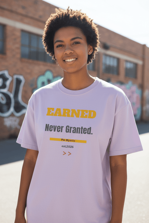 Earned Never Granted graphic tee in lavender – Pick Me Mystic Wear streetwear
