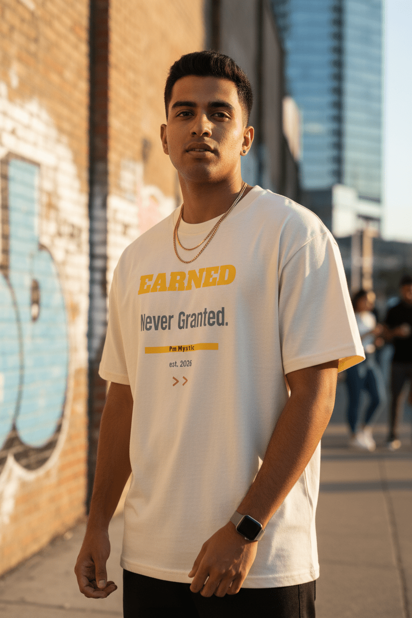 Earned Never Granted graphic tee in cream – Pick Me Mystic Wear