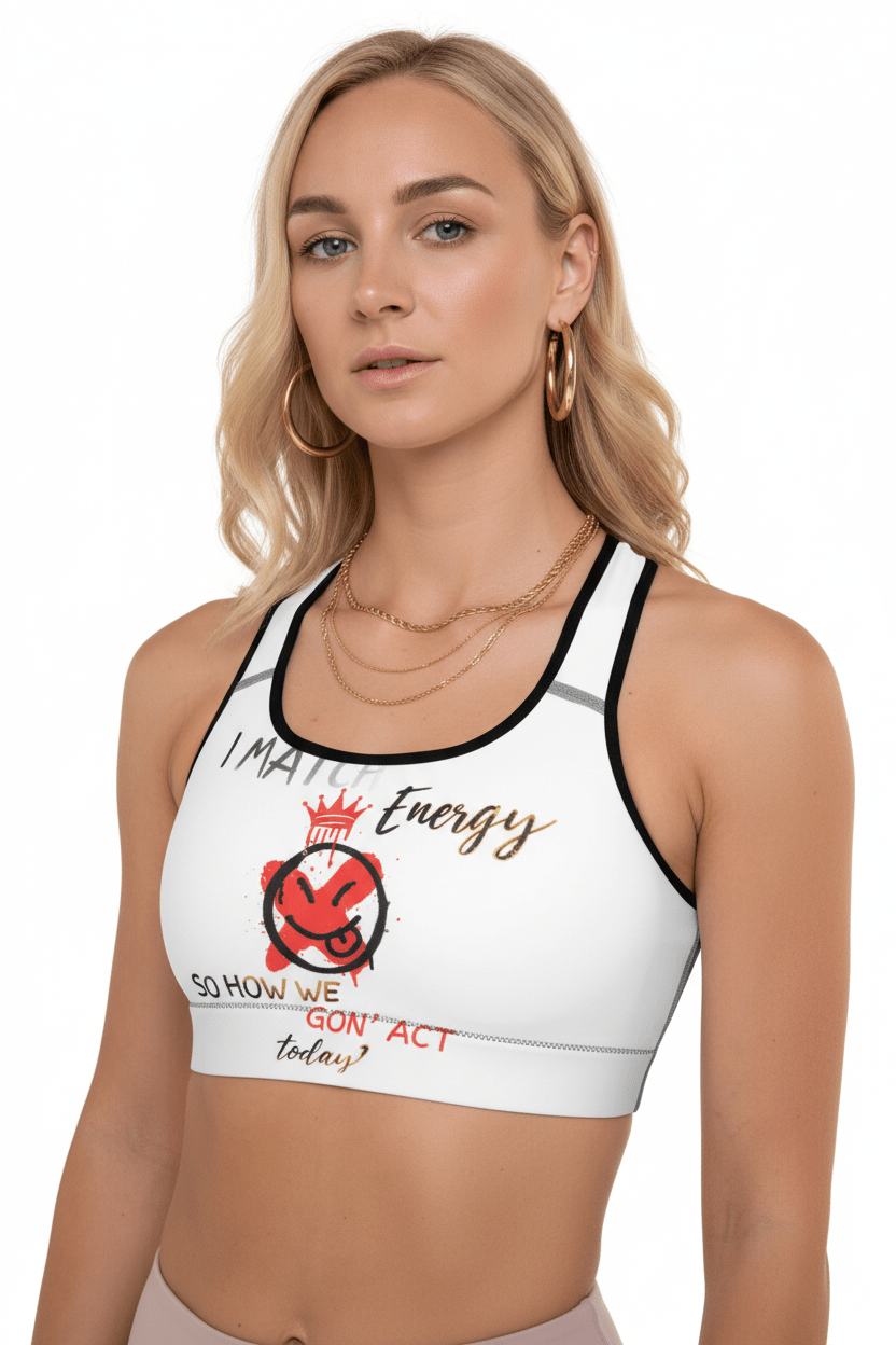 Energy Graphic Sports Bra – campaign close up detail shot