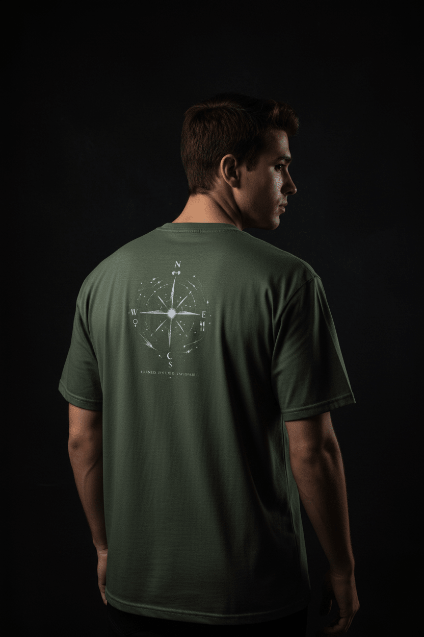 Energy Graphic Tee | 'Controlled Force' Unisex Cotton Print - Pick Me Mystic Wear Energy Graphic Tee | 'Controlled Force' Unisex Cotton PrintT-SHIRTPick Me Mystic Wear UKPick Me Mystic Wear 2383609_474Aligned Military Green BackSBlack