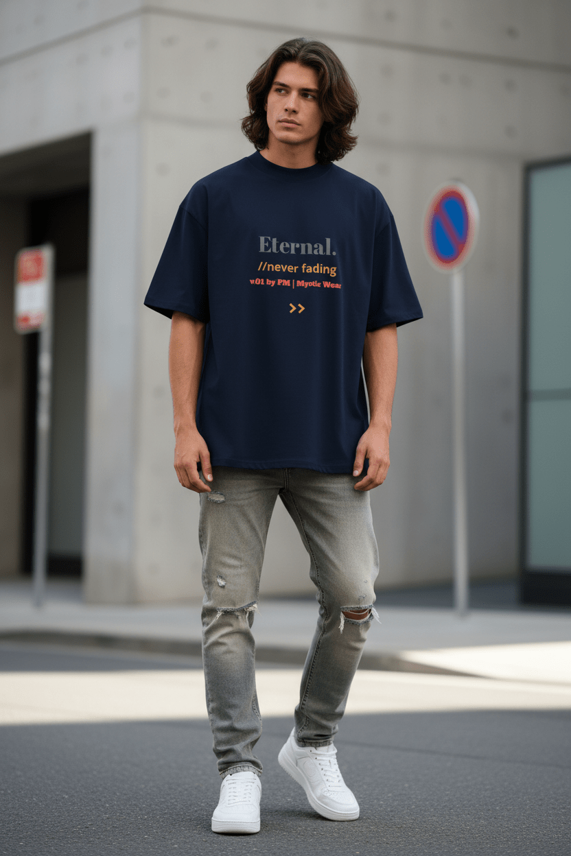 Eternal High Neck Tee – Oversized Drop Shoulder - Pick Me Mystic WearEternal High Neck Tee – Oversized Drop ShoulderT-ShirtPrintifyPick Me Mystic Wear5635649_21001Eternal Navy MockupSFrench Navy